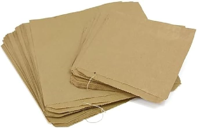 200x Brown Strung Paper Bags for various purposes 7''x7''