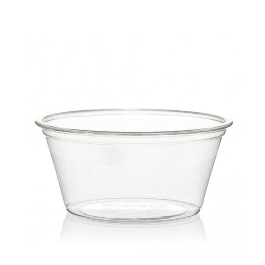 100pcs 2oz Clear Round Plastic Takeaway Sauce Pots With Lids - Deli Pots For Dip Ketchup Chutney - Containers For Slime Wax Melts
