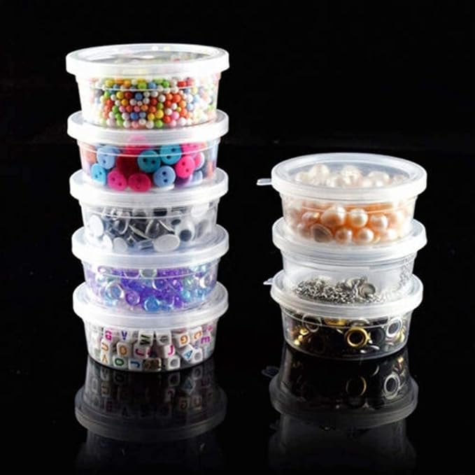50 Pack Small Containers with Lids for Storage Slime Containers Sauce Pots Plastic Leakproof Sauces Cups for Jars, Dips, Salads, Chutney, Restaurants, Takeaway, Catering (4oz/100ml)
