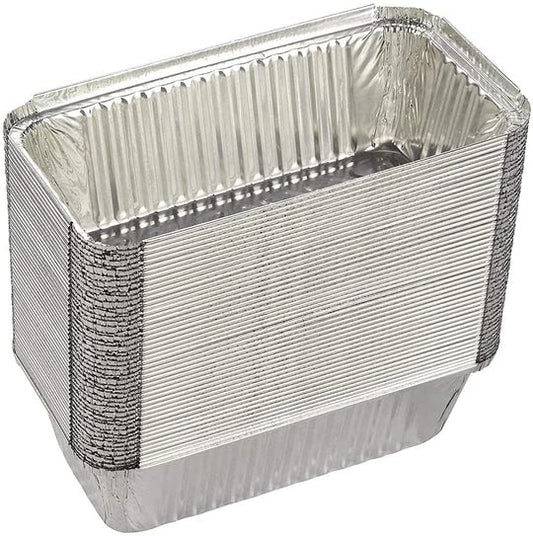 50 Pack Aluminium Foil Food Containers with Lids 600ml
