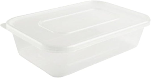25x Takeaway Plastic Containers With lids 650ml